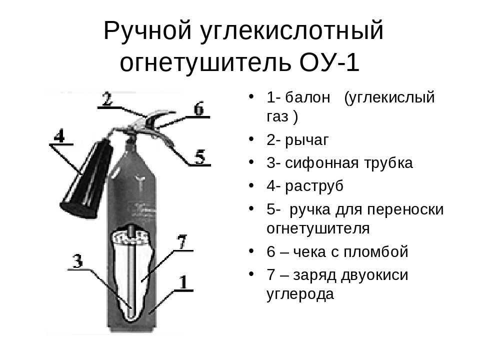 Огнетушитель углекислотный оу-10 передвижной: характеристика и описание