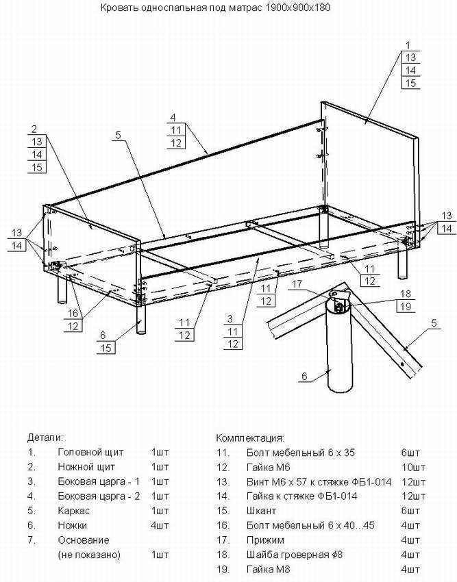 Кровать своими руками чертежи и схемы