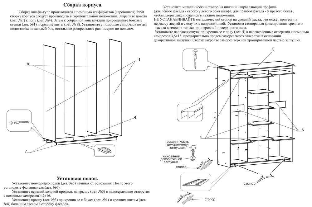 Схема двери шкафа купе - 83 фото