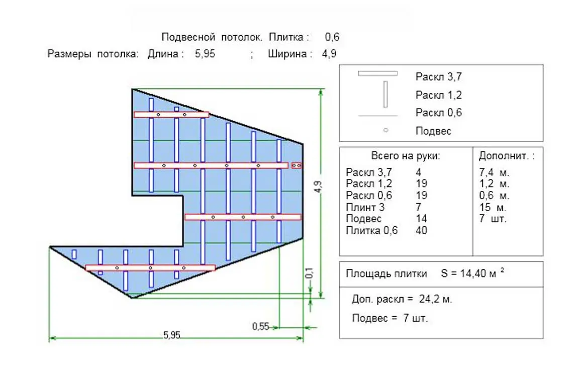 Расчет подвесного потолка армстронг калькулятор со схемой