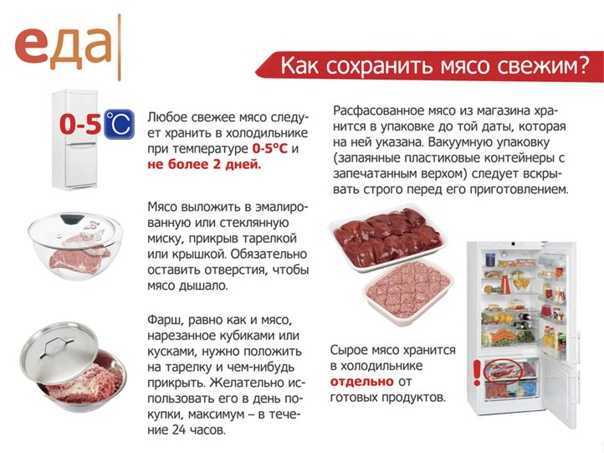 Хранение мяса, сколько хранится мясо в холодильнике, сколько можно хранить охлажденное мясо, срок годности