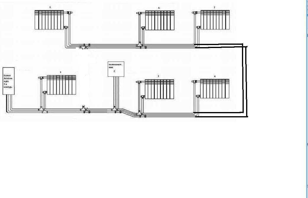 Построение схем отопления двухэтажных индивидуальных домов