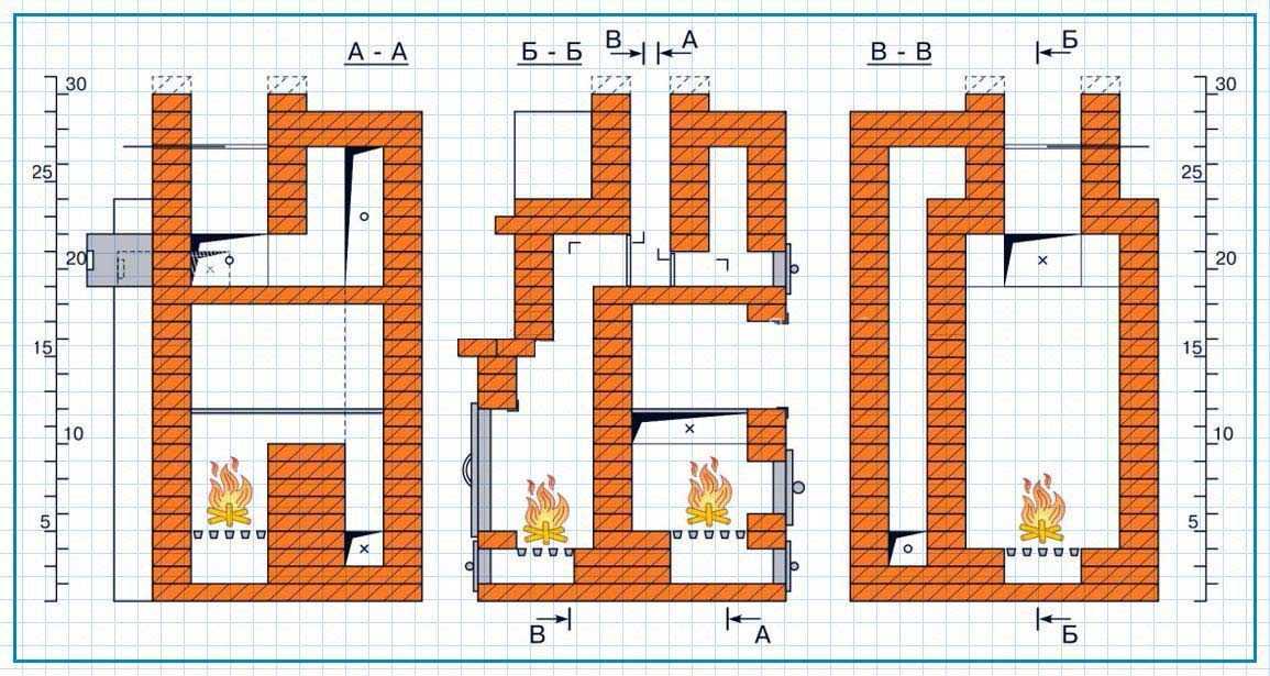 Чертежи печей и каминов