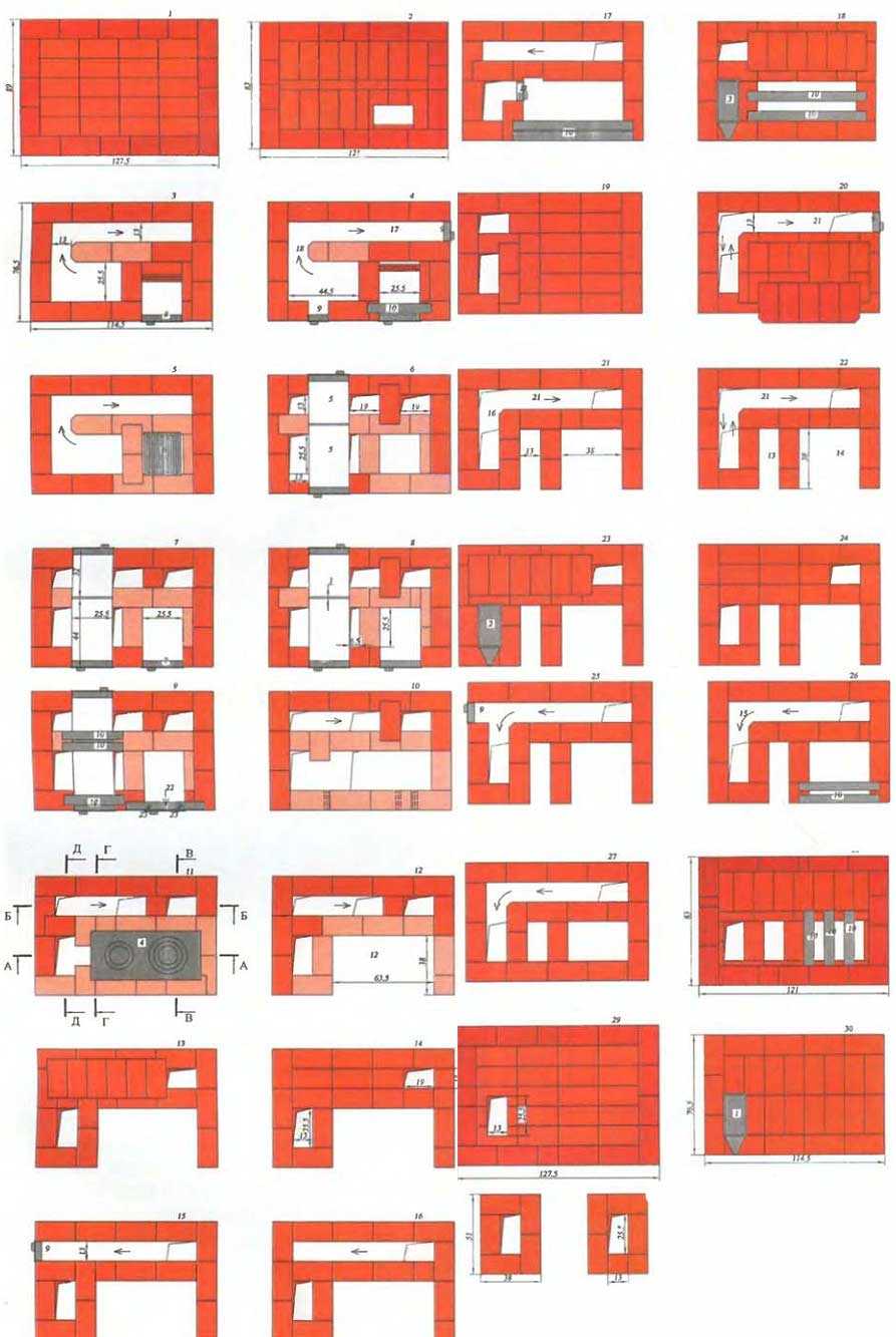 Печь шведка своими руками кладка чертежи порядовка без духовки