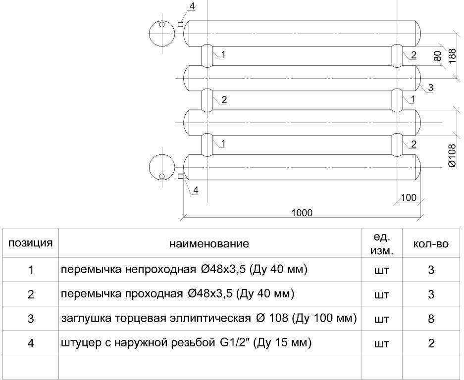 Регистры из гладких труб типовые чертежи