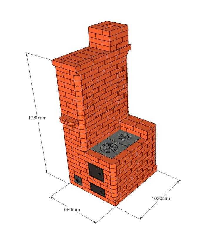 Печи для дачи на дровах из кирпича фото чертежи и размеры