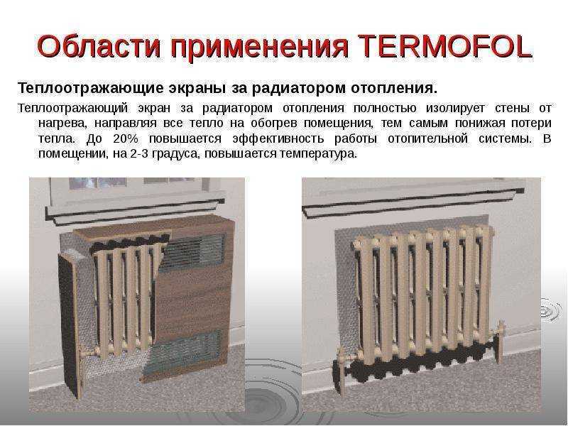 Теплоотражающий экран за батареей виды и правила крепления