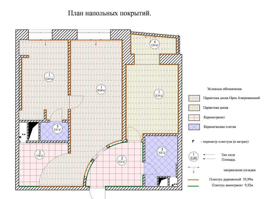 План напольных покрытий